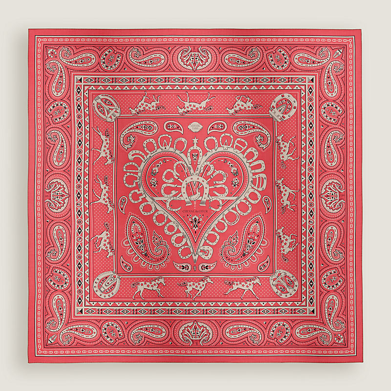 エルメス カシシル Cheval de Coeur シュヴァル クー Cheval de Coeur Bandana shawl 140 | Hermès Mainland China